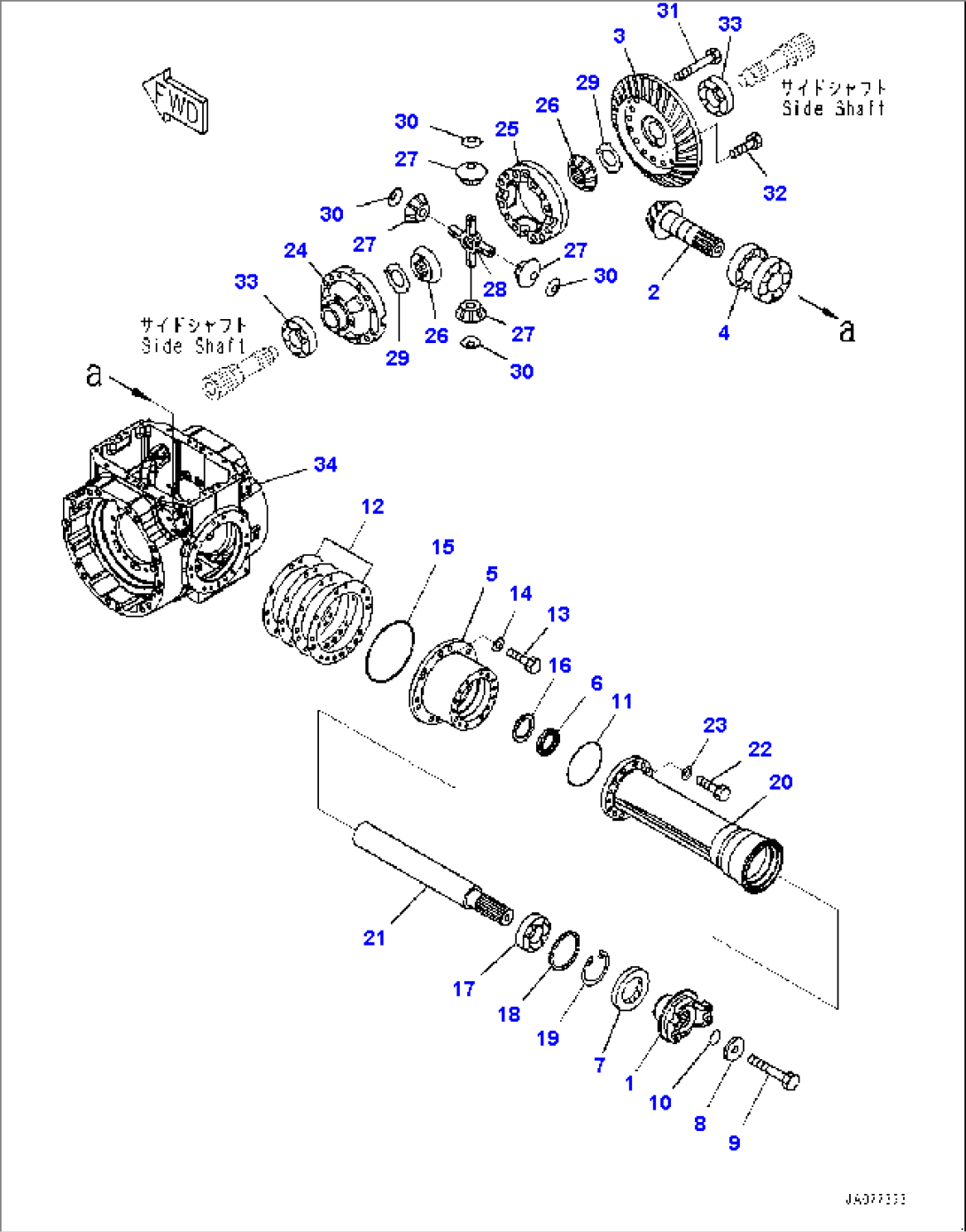 Front Axle, Differential (#77834-)