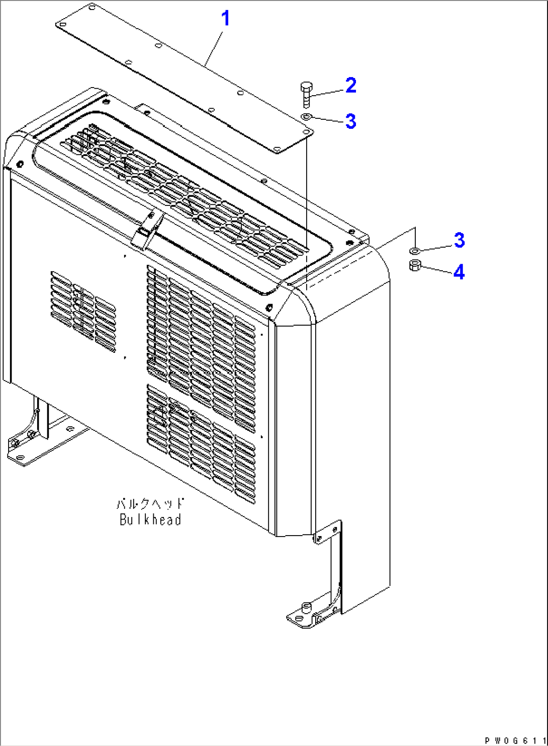 BULKHEAD (PLATE) (FOR 2-PERSONS CAB) (SNOW REMOVING SPEC.)
