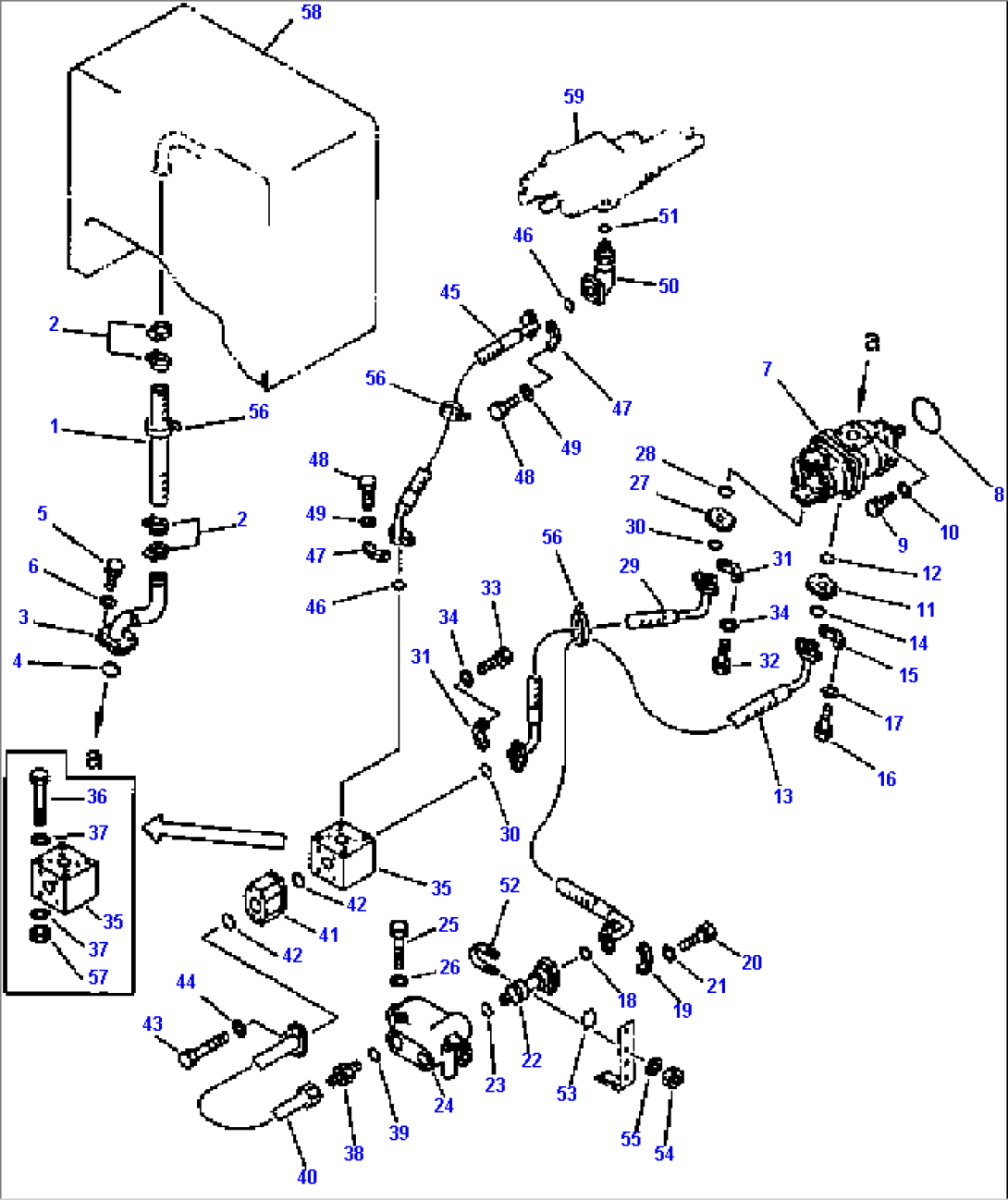 HYDRAULIC PIPING (RESERVOIR TO CONTROL VALVE)