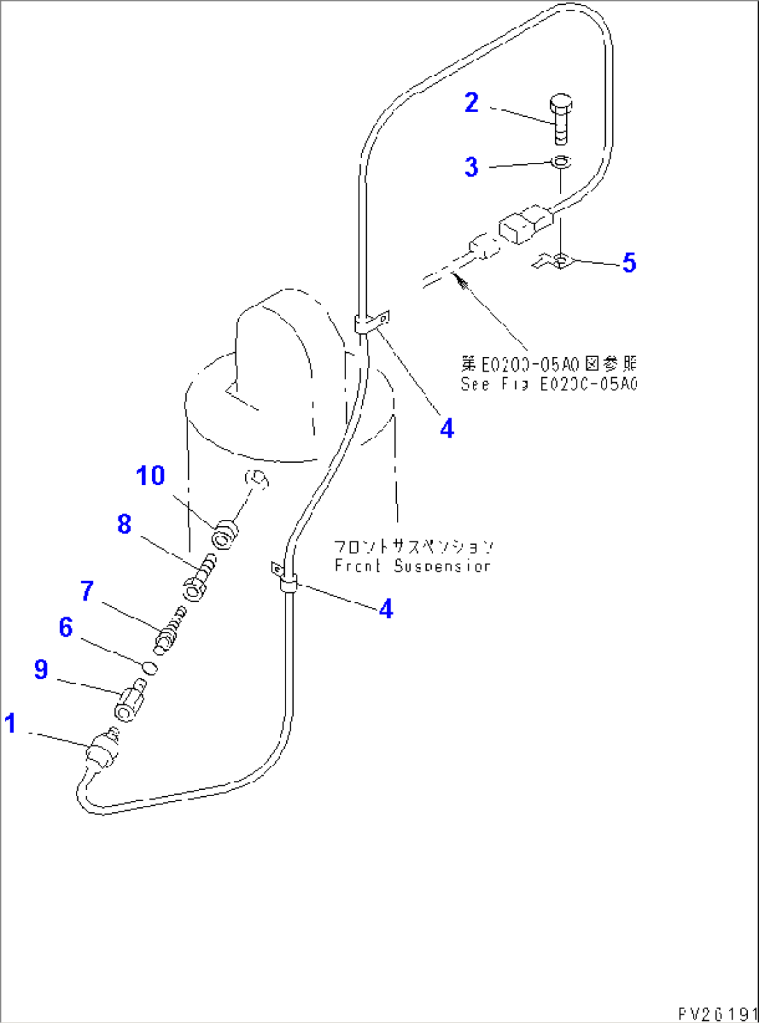 FRONT AXLE (RIGHT HAND) (FRONT SUSPENSION RELATED PARTS) (STANDARD) (PAYLOAD METER PRINT TYPE)(#4165-)