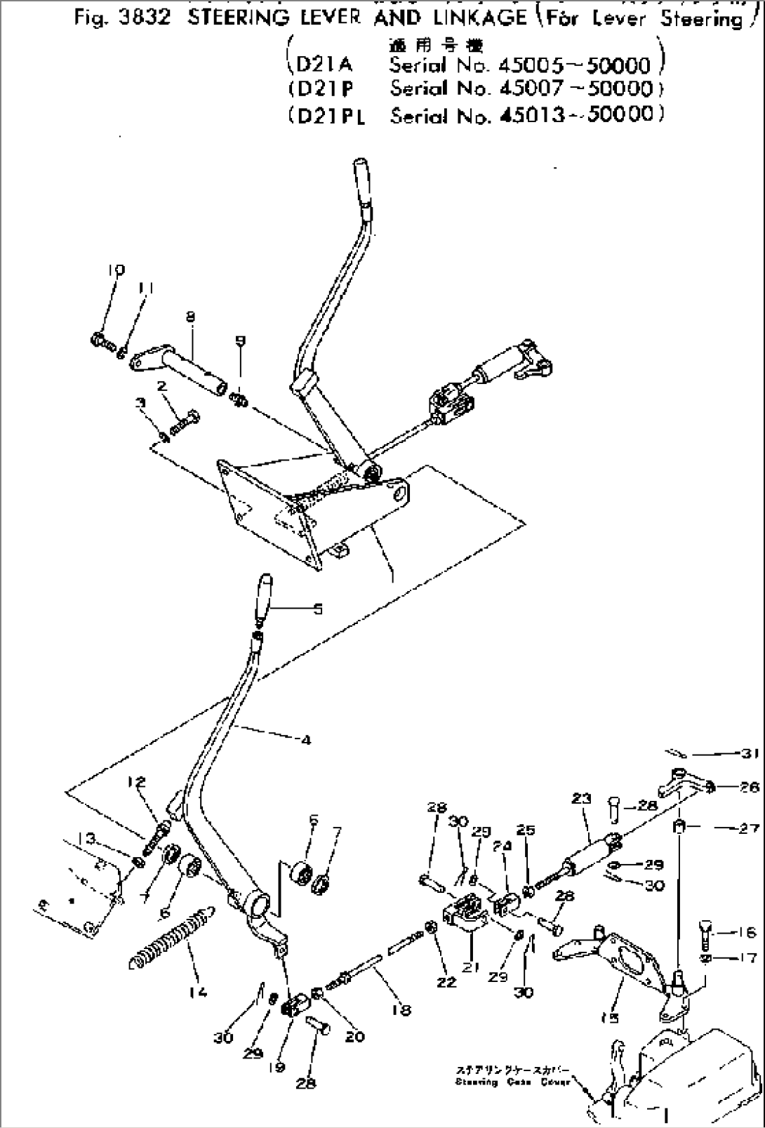 STEERING LEVER AND LINKAGE (FOR LEVER STEERING)(#45001-50000)