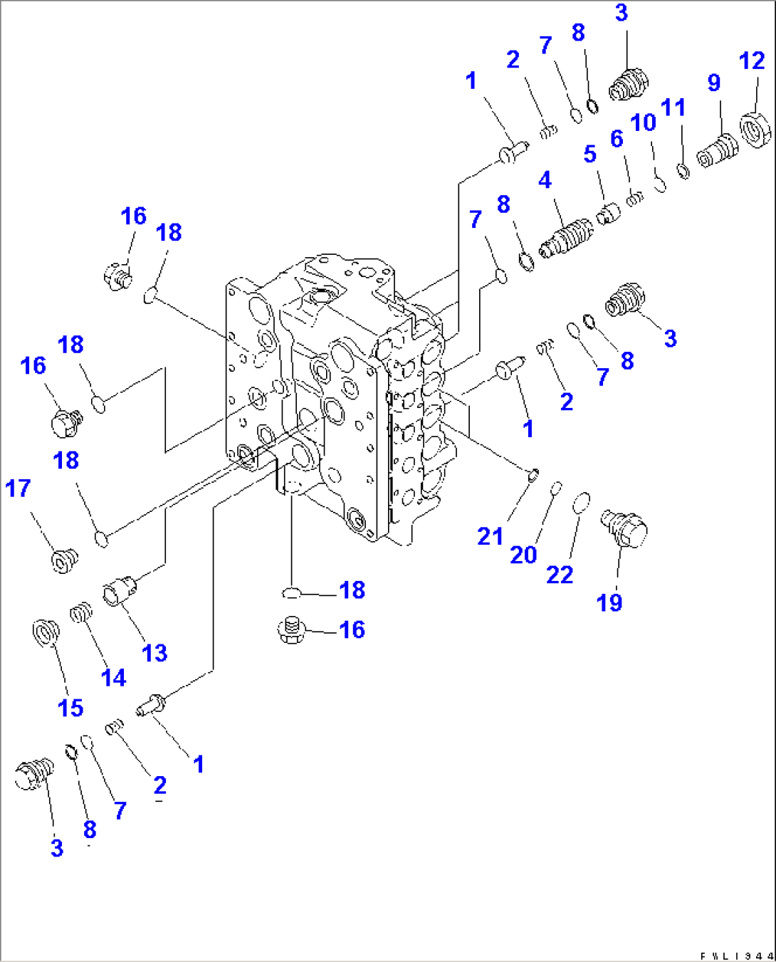 MAIN VALVE (8/8) (FOR LOADER)