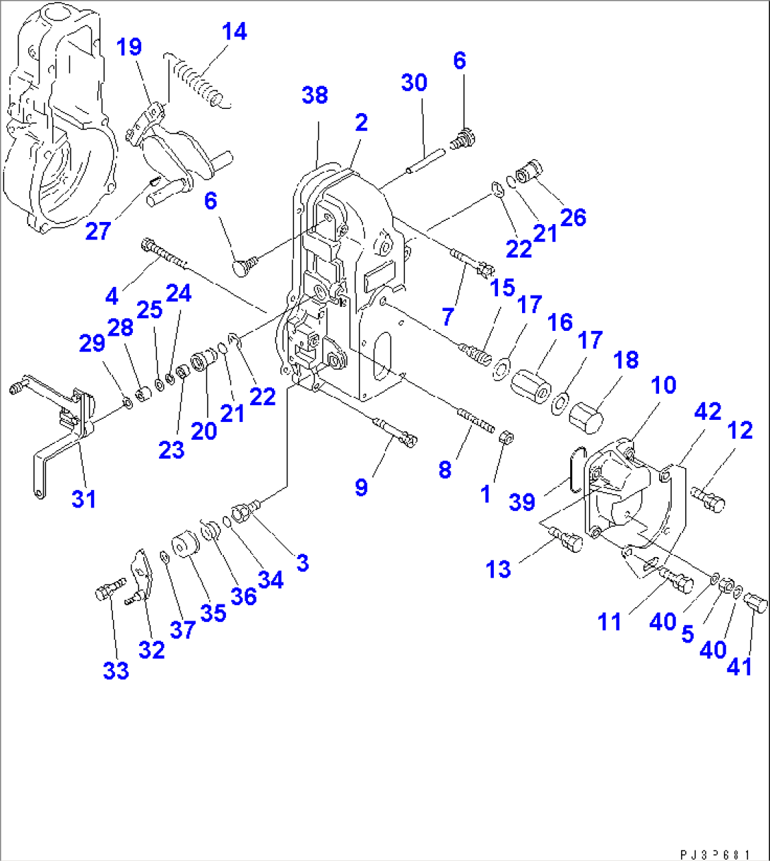 FUEL INJECTION PUMP (GOVERNOR) (2/2) (WITH ENGINE STOP MOTOR TYPE)(#92603-)