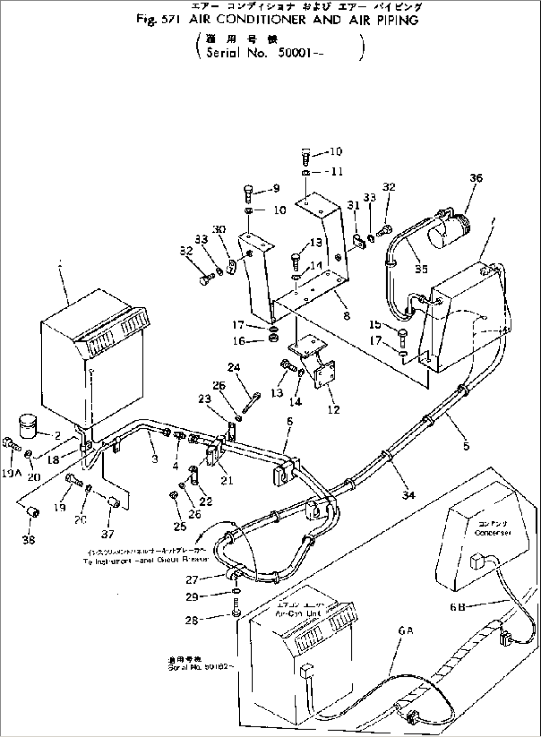 AIR CONDITIONER AND AIR PIPING(#50001-)