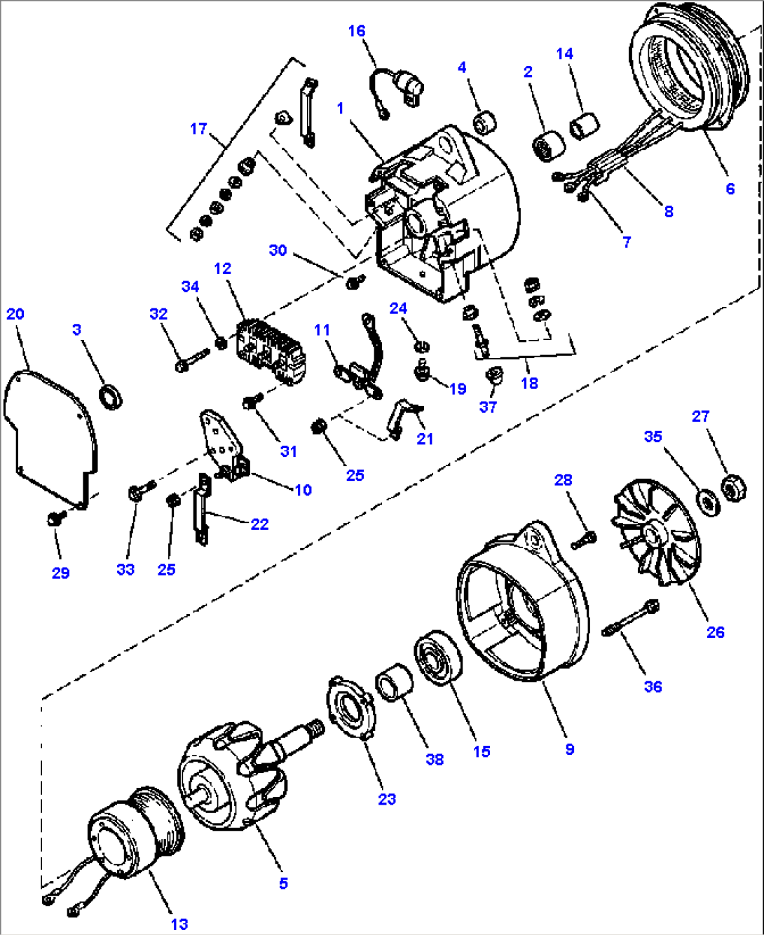 FIG. E5150-01A3 ALTERNATOR - 80 AMP - MODEL 30SI