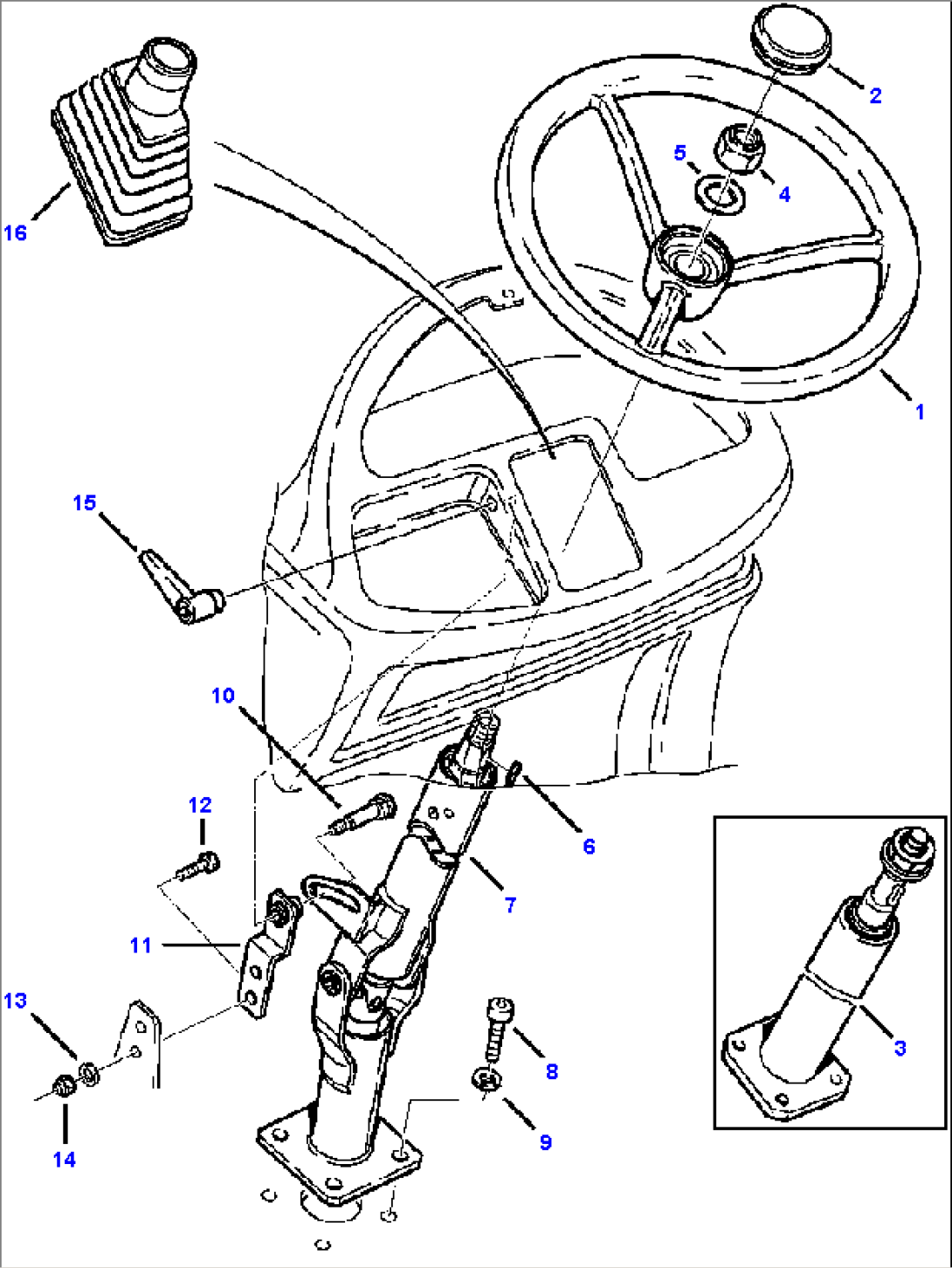 FIG. K6001-01A0 CANOPY STEERING WHEEL AND COLUMN