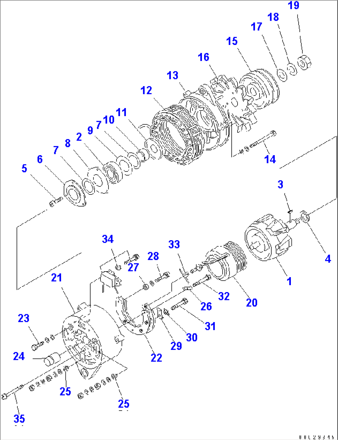 ALTERNATOR AND MOUNTING (35A) (SANDY AND DUSTY SPEC.) (WITH SAFETY COVER) (INNER PARTS)(#61420-)