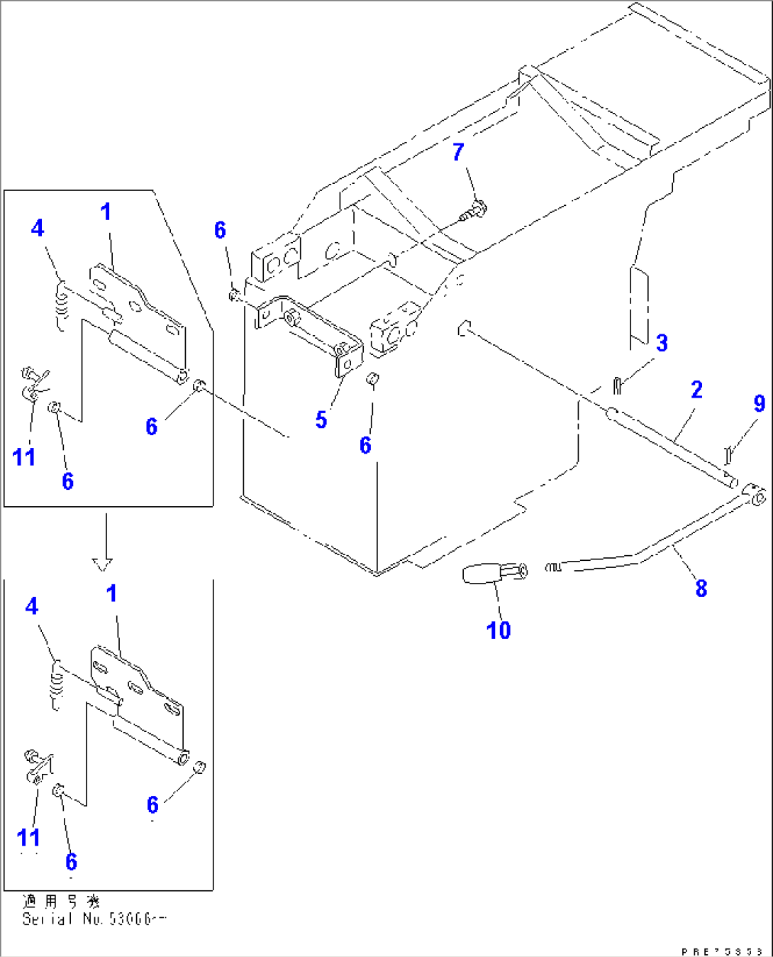 LOADER CONTROL (WORK EQUIPMENT LOCK LEVER) (WITH 3-SPOOL CONTROL VALVE)