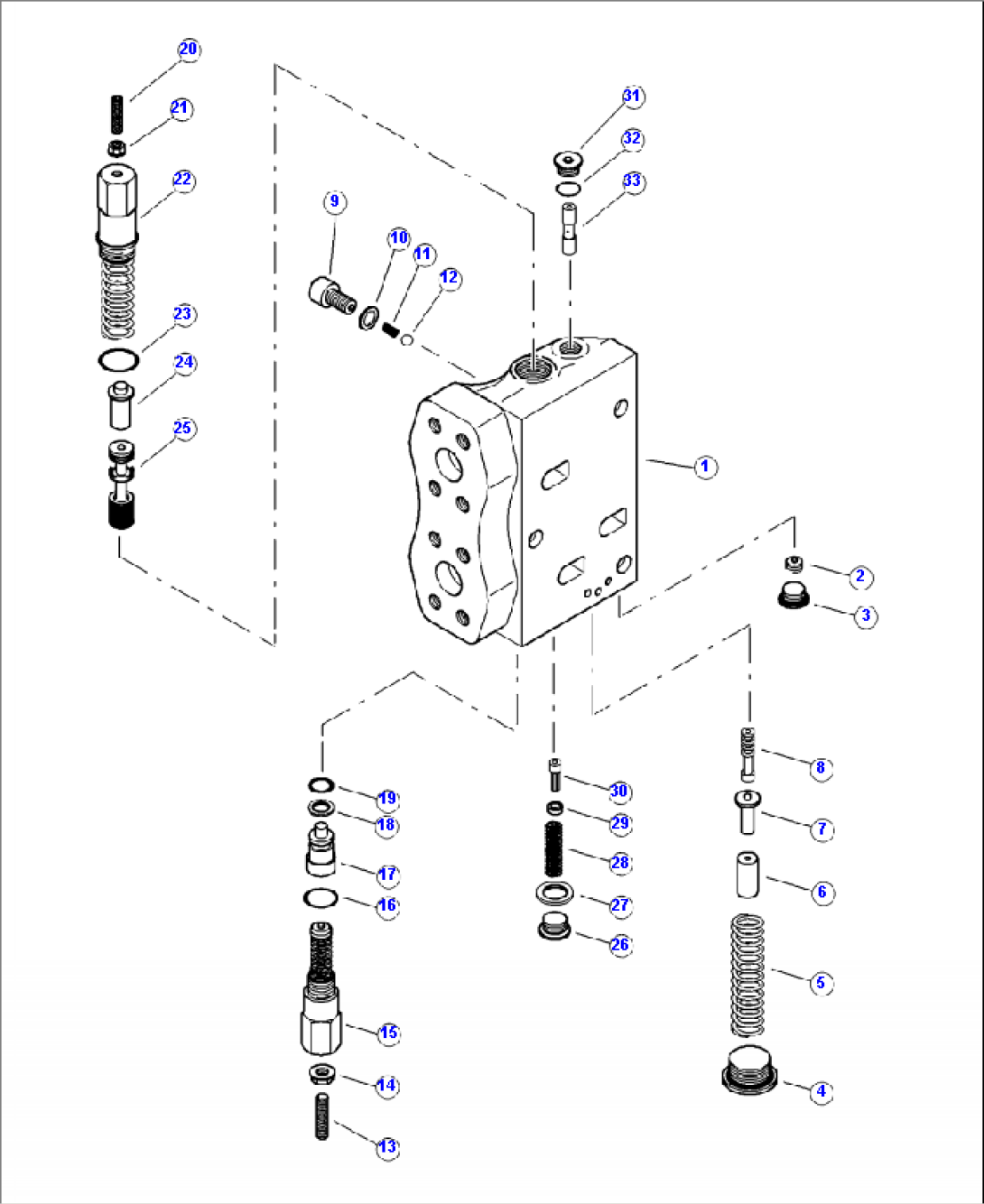 H0120-04A0 MAIN CONTROL VALVE K220 MAIN INLET PRESSURE AND RETURN SECTION