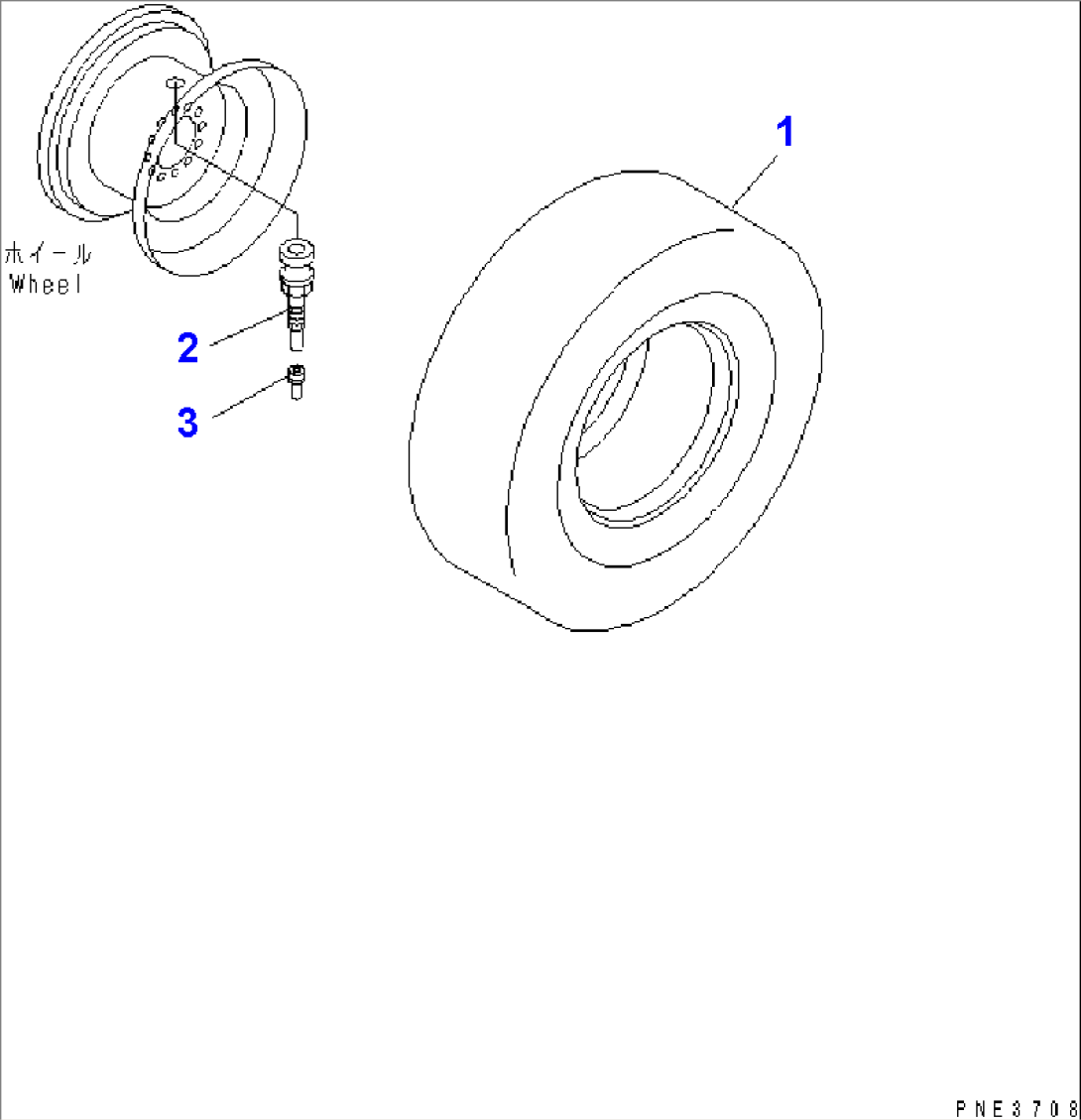 TIRE (17.5-25-12PR-L3 TUBELESS TIRE) (BRIDGESTONE)