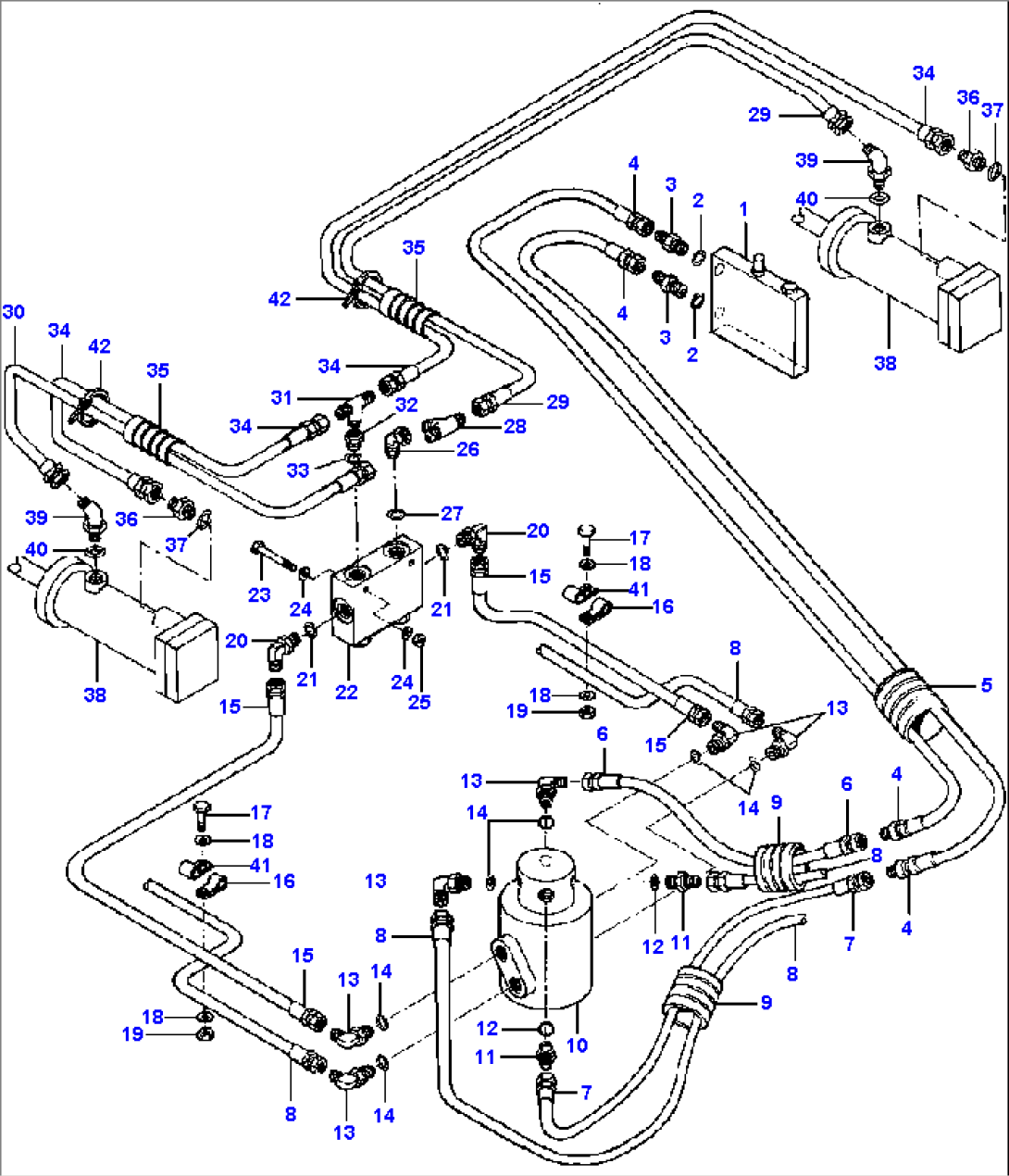 MOLDBOARD TILT CYLINDER ACTUATOR LINES