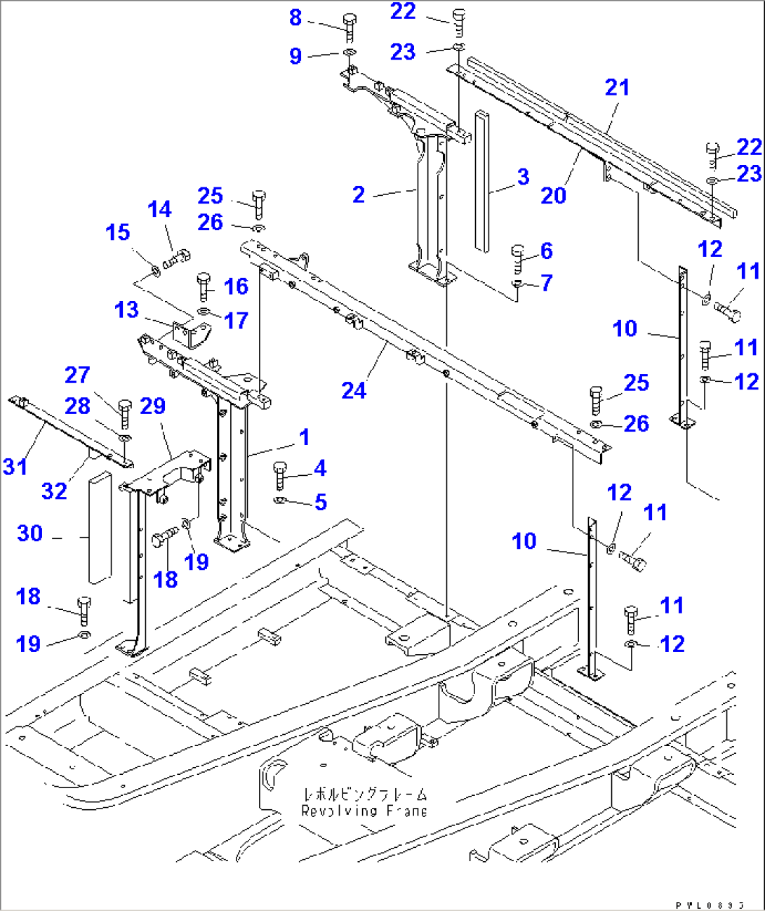 FRAME (MACHINE CAB) (COLD WEATHER A SPEC.)(#33001-)