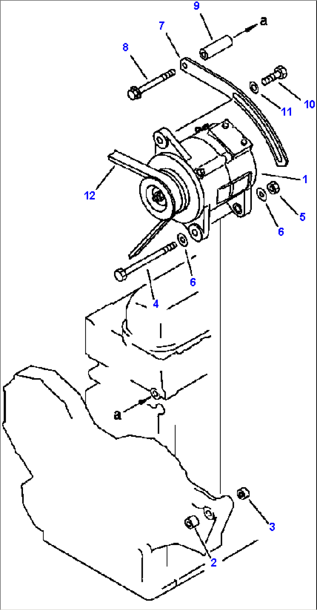 ALTERNATOR MOUNTING - 50 A ALTERNATOR WITH NON-HARDENED PULLEY