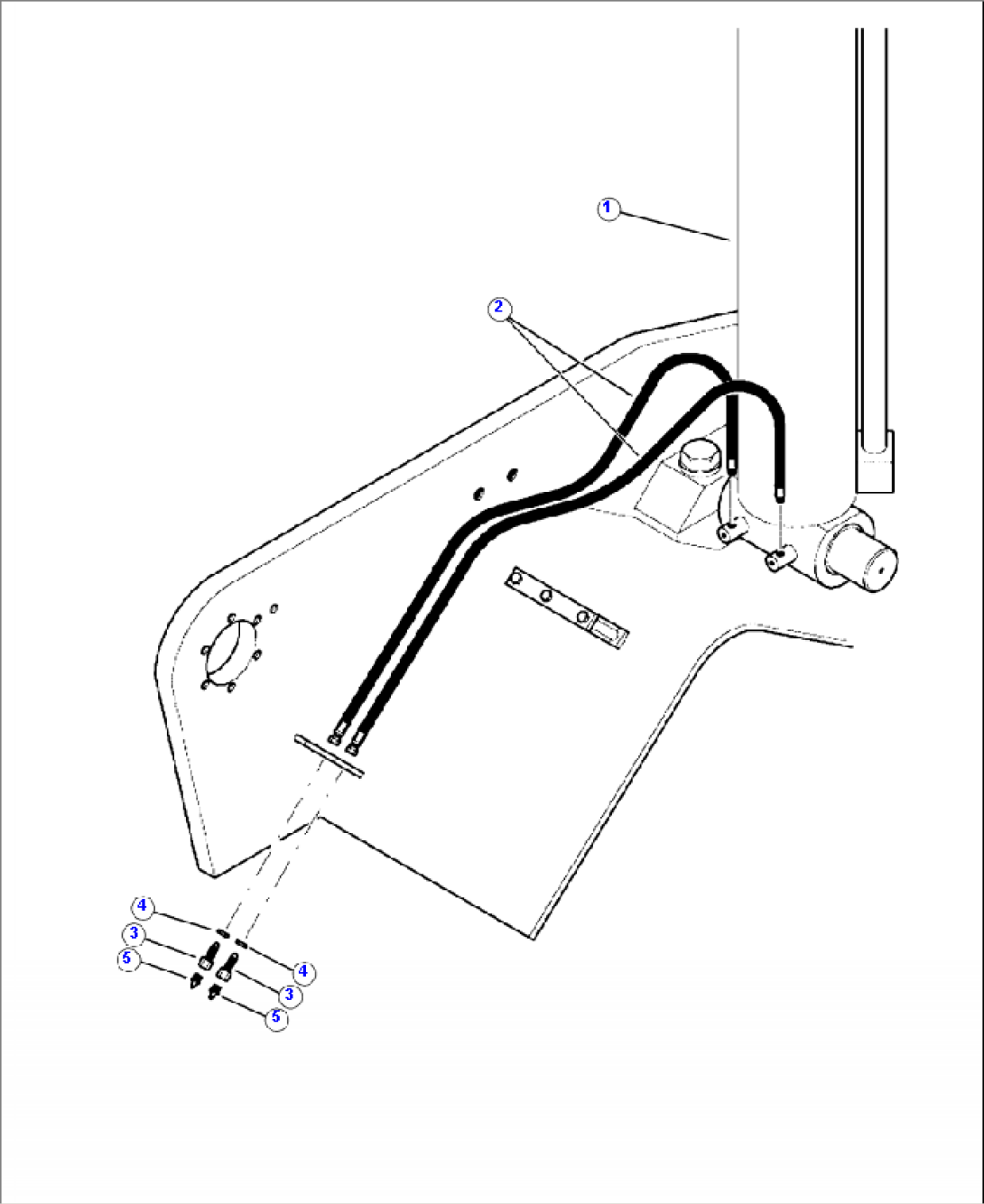 T1010-01A0 MAIN BOOM GREASE LINES
