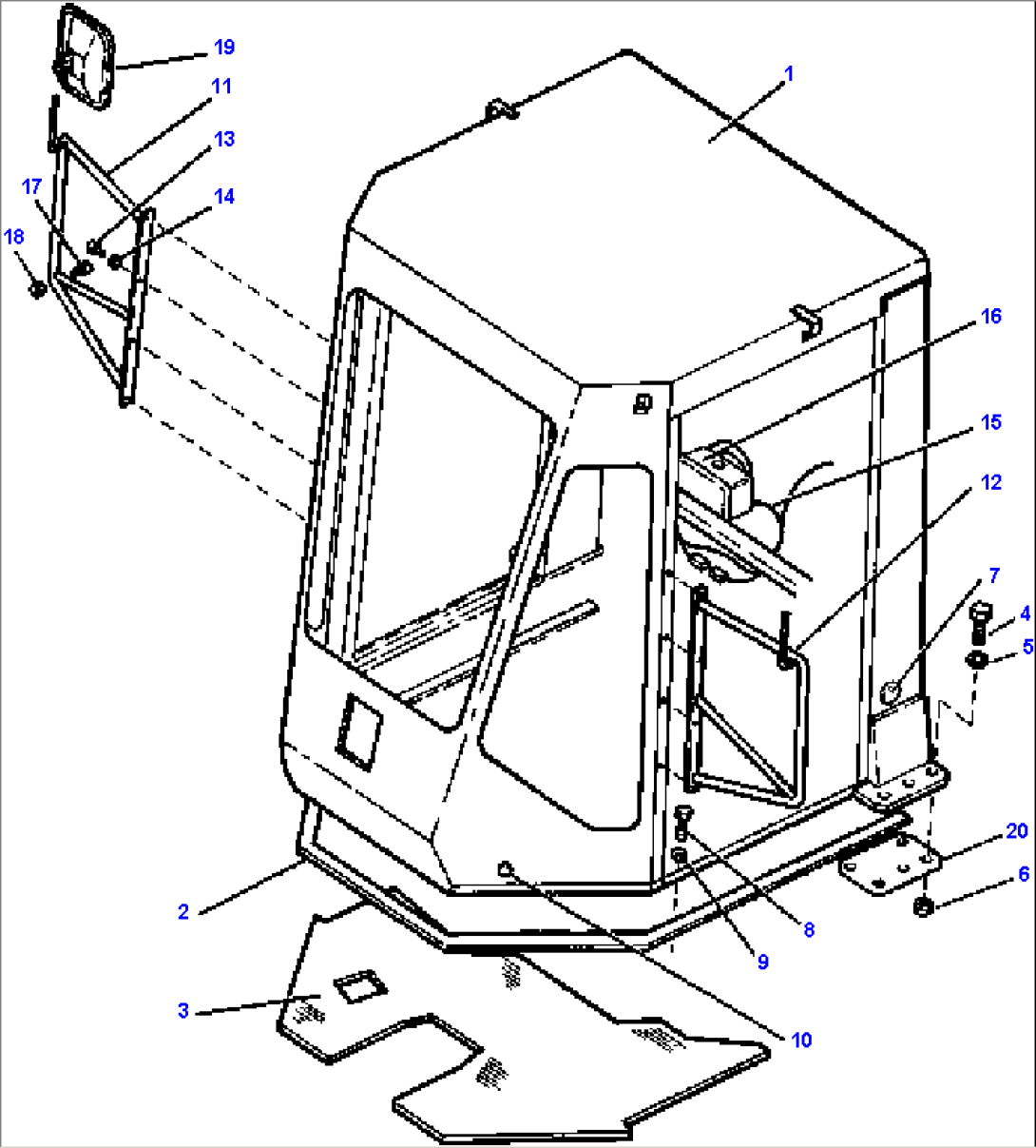 ROPS CAB MOUNTING PARTS - S/N 7001 - N/A