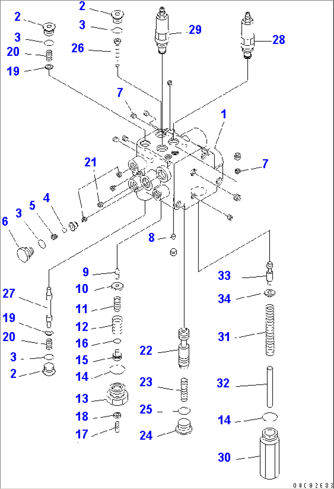 BRAKE CONTROL (ACCUMULATOR CHARGE VALVE)(#90001-)