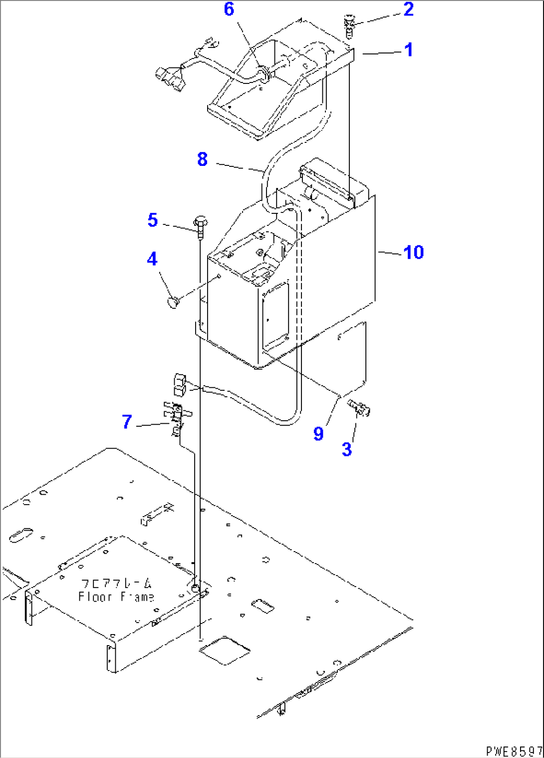 AIR CONDITIONER AND HEATER COVER (L.H. CONSOLE BOX) (WITH JOY STICK STEERING¤ WITH SIDE WORK LAMP)