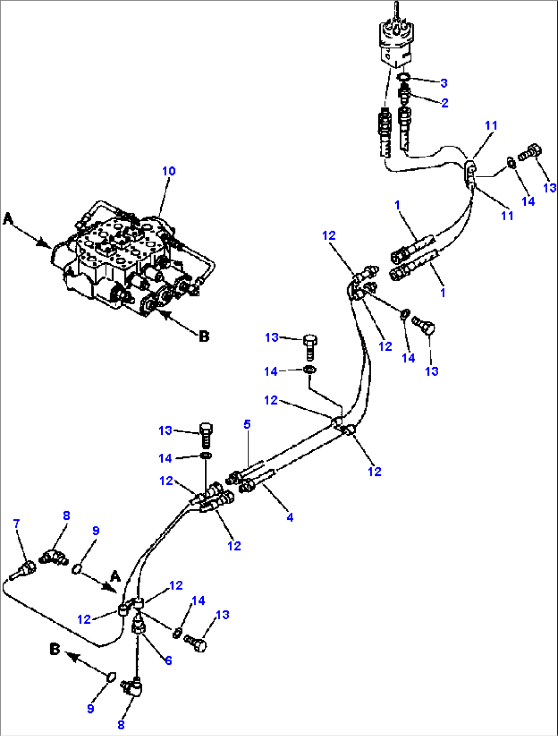 HYDRAULIC PIPING FOR FRONT ATTACHMENT (2/3)