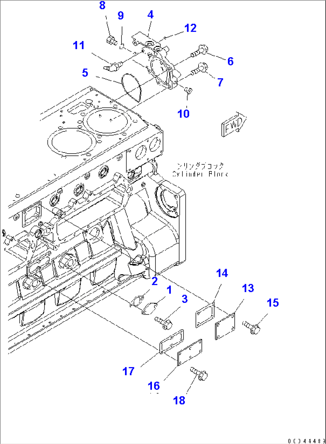 CYLINDER BLOCK ACCESSORY (BLIND COVER GROUP) (WITHOUT VEHICLE HEALTH MONITOR SYSTEM)