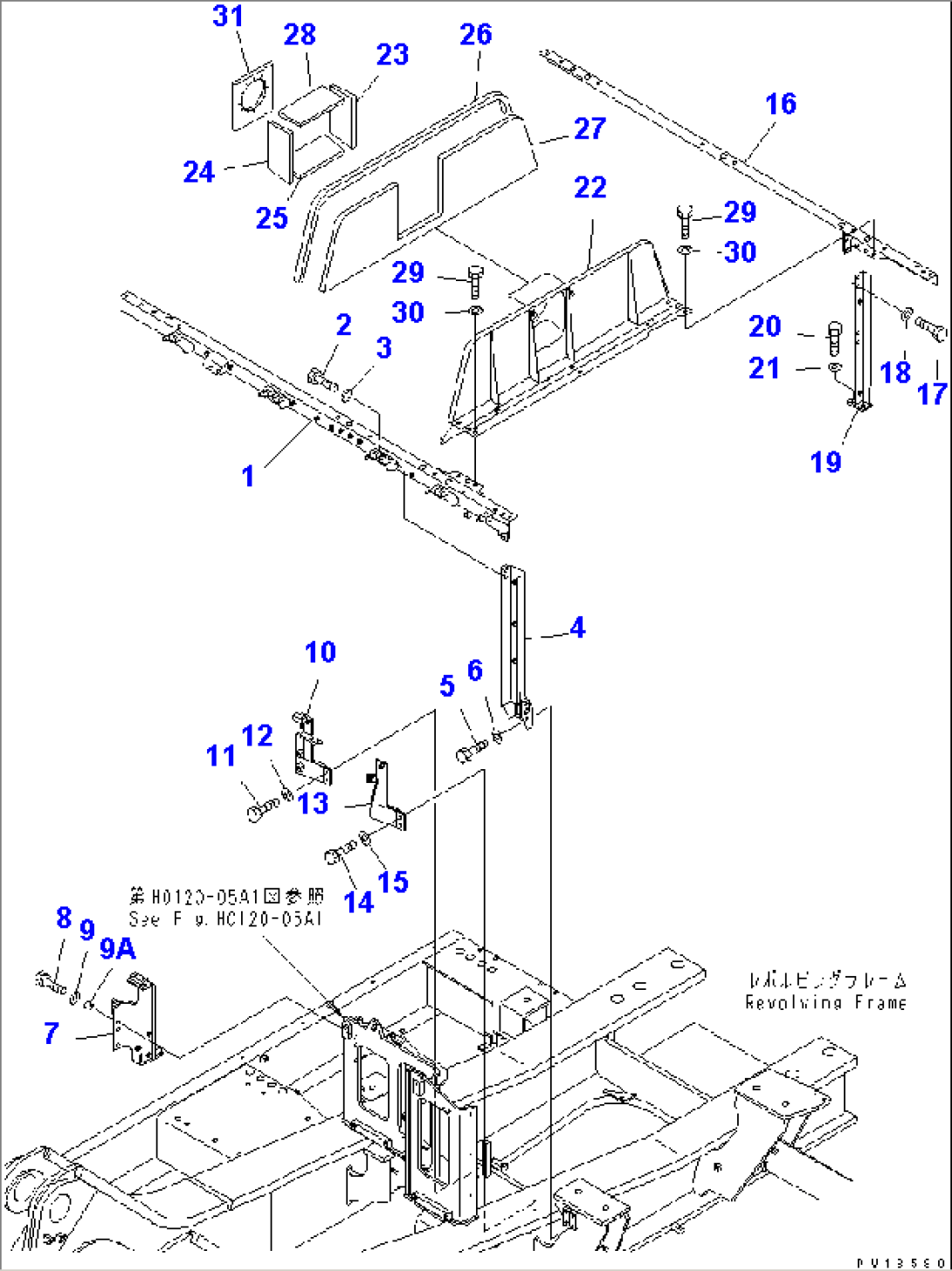 FRAME (ENGINE ROOM) (MACHINE CAB)(#11001-)