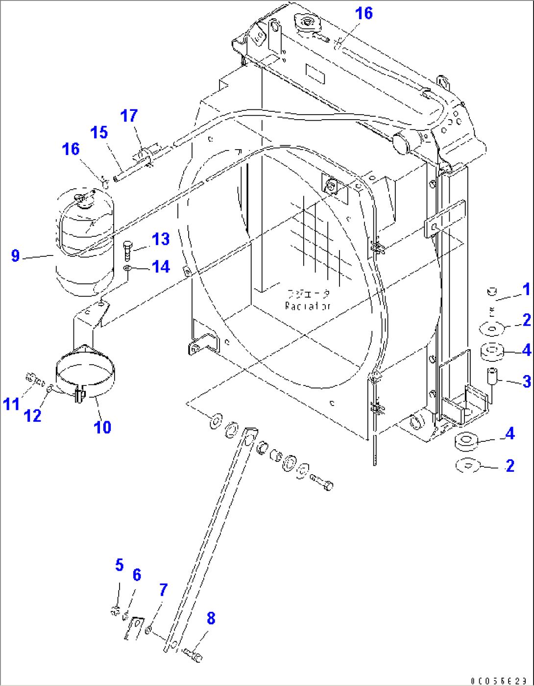 RADIATOR (RESERVE TANK AND PIPING) (D TYPE RADIATOR)(#11508-)