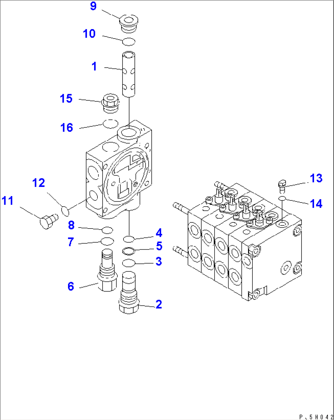 CONTROL VALVE (4-SPOOL) (2/2) (R.H.)