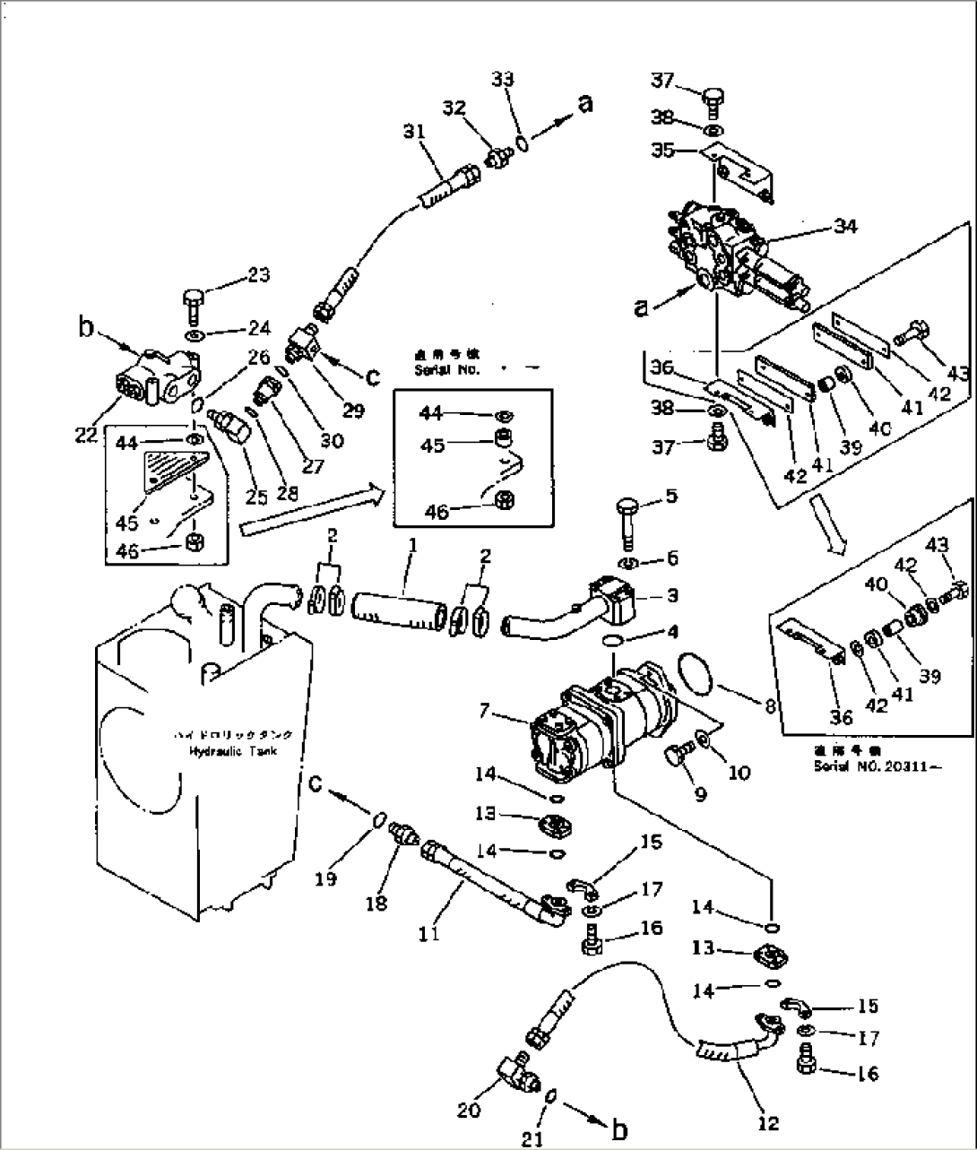 HYDRAULIC PIPING (1/4)(#20001-)