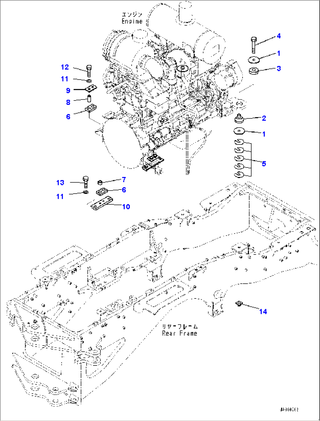 Engine and Powertrain Unit Mounting, Engine Mounting (#10001-)