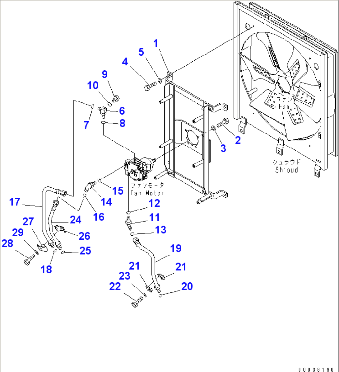 COOLING (SHROUD AND FAN) (FOR 6WAY PAT DOZER)