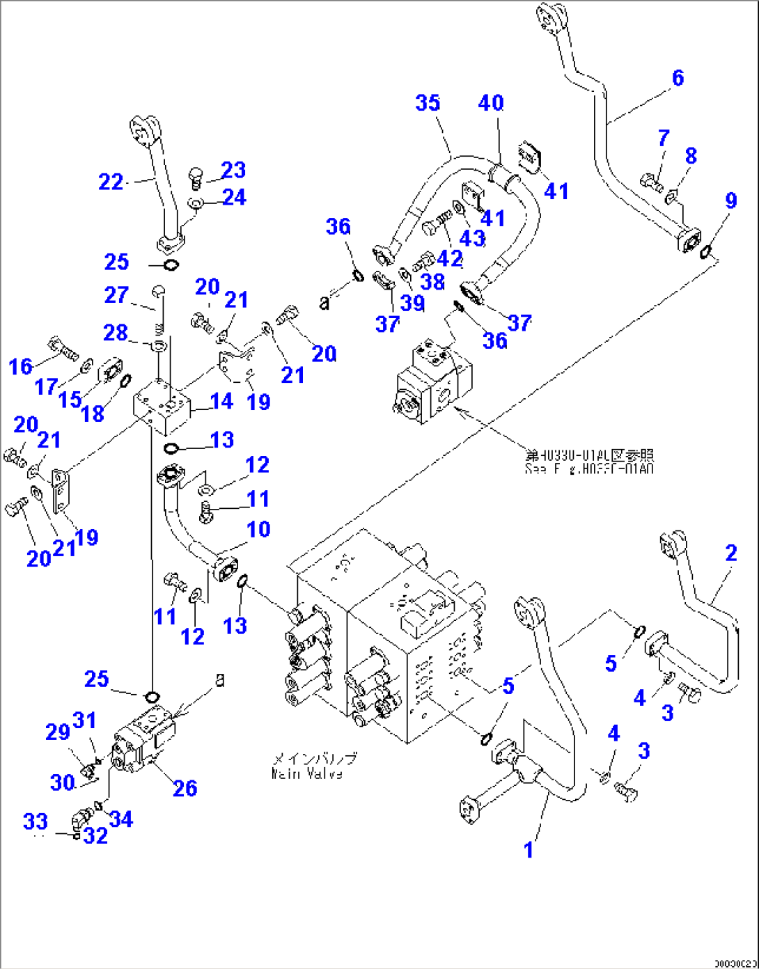ARM AND BUCKET LINES (VALVE LINE) (1/2)