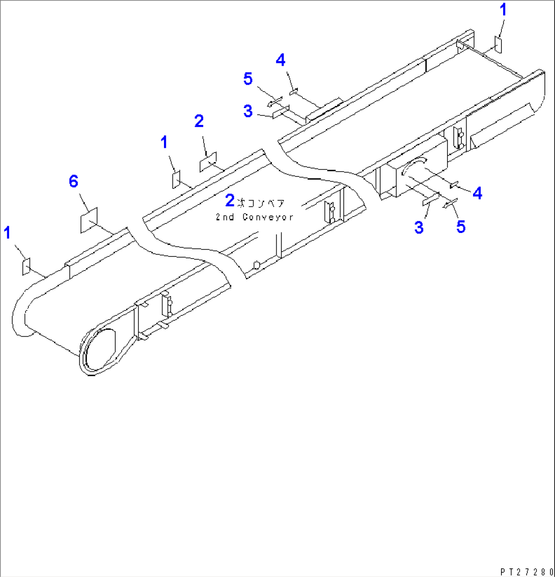 2ND CONVEYOR (INNER PARTS) (10/10) (600MM WIDTH) (WITH EMERGENCY SWITCH)