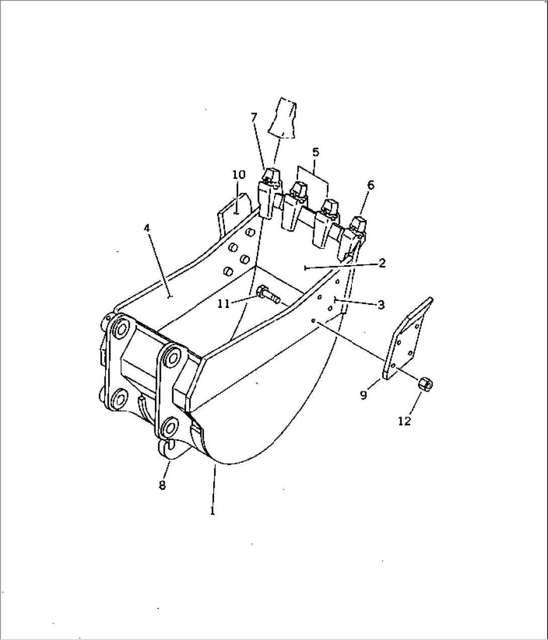 BUCKET¤ 0.65M3 WIDTH 710MM WITH HOOK (FOR KAC)