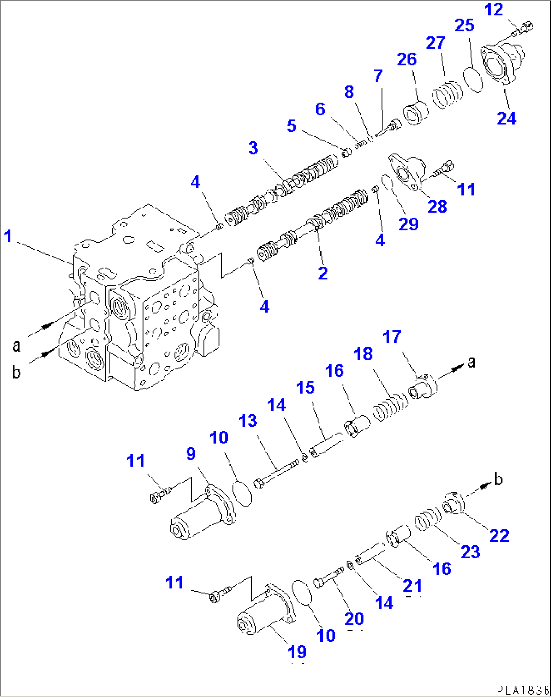 CONTROL VALVE (3-SPOOL) (REAR HYDRAULIC CONTROL) (1/6)