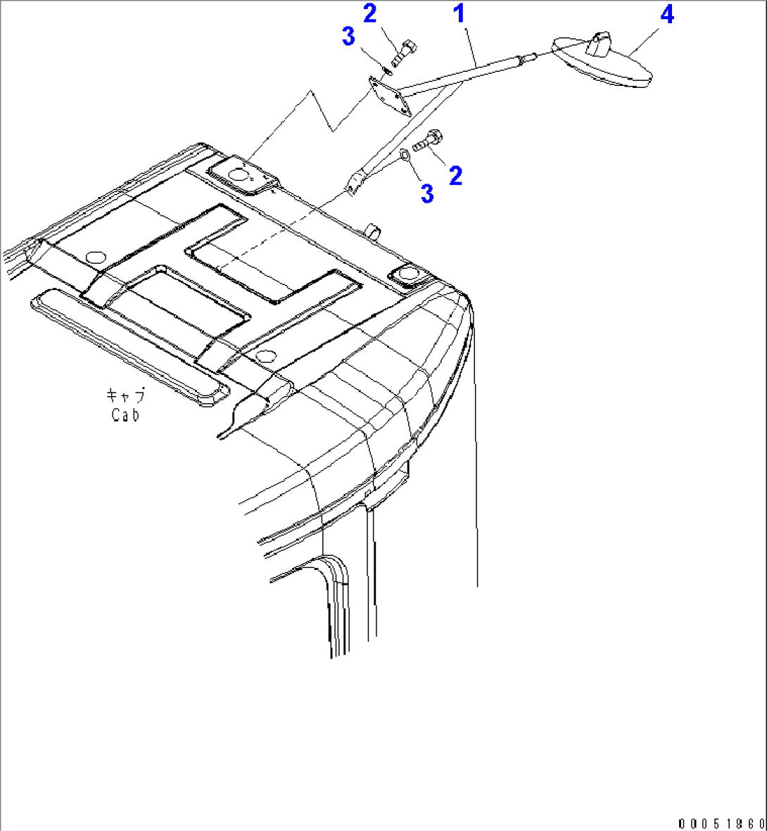 REAR VIEW MIRROR RH (FOR ISO VISIBILITY)(#2665-)