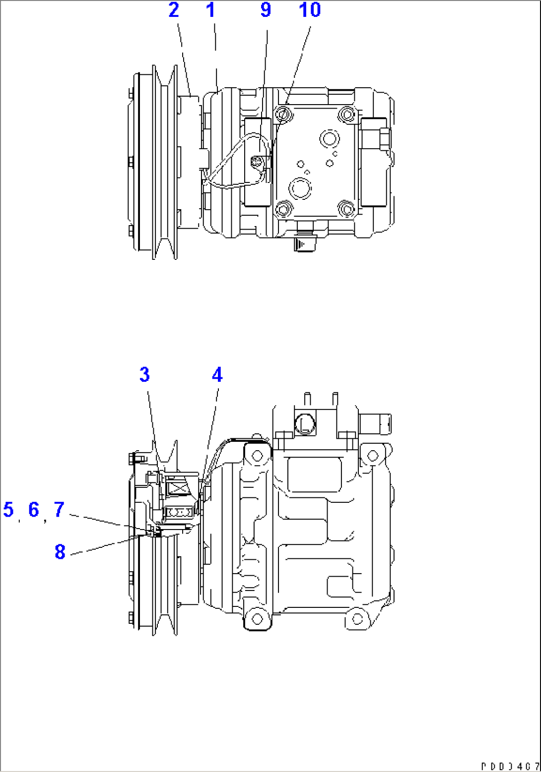 AIR COMPRESSOR (SANDY AND DUSTY TERRAIN SPEC.)(#61055-.)