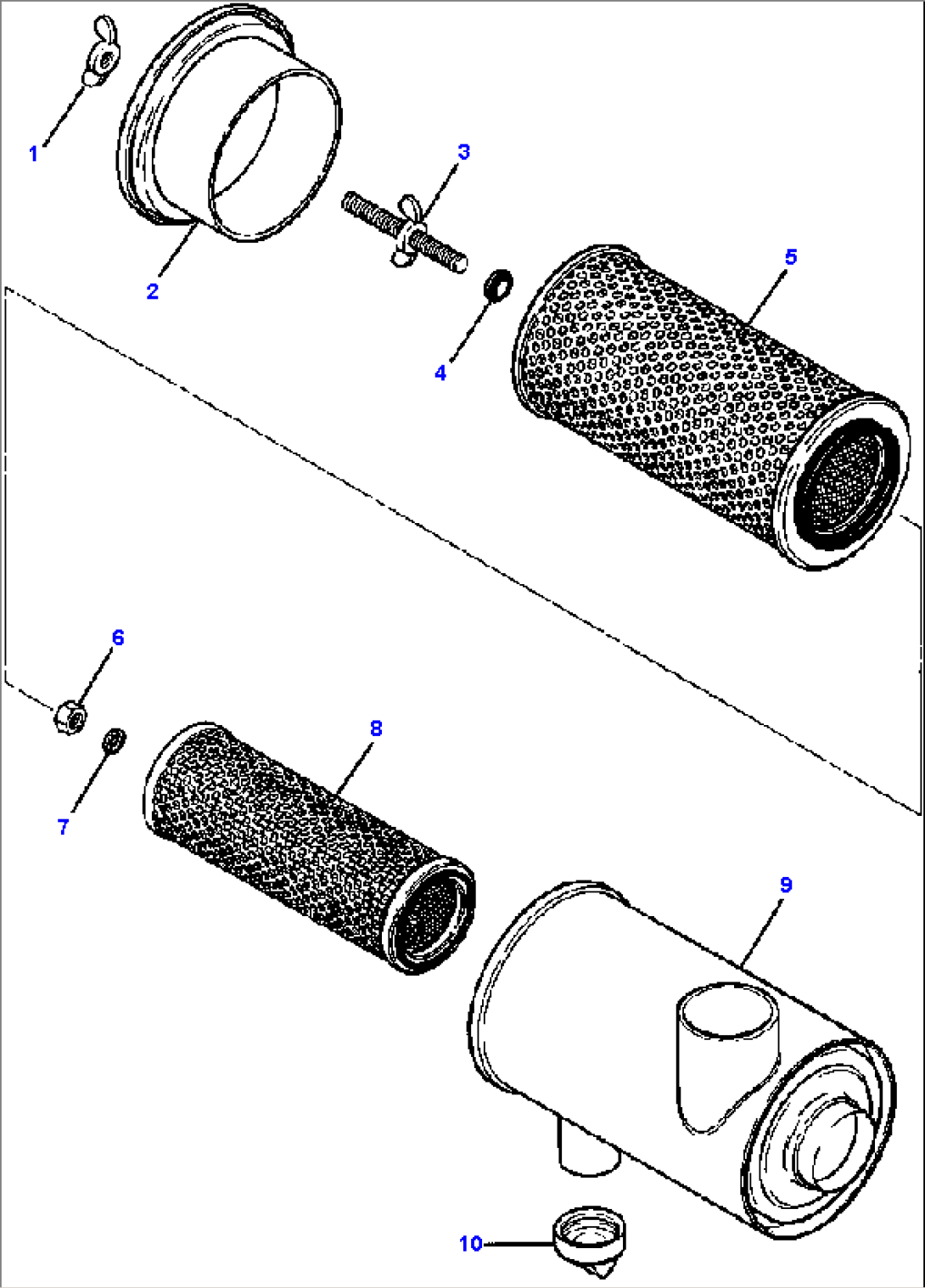 FIG. B5160-01A0 AIR CLEANER - S/N 210567 AND DOWN