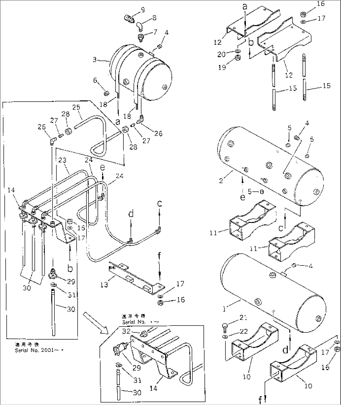 AIR PIPING (EACH RESERVOIR) (FOR DRUM TYPE FRONT BRAKE)