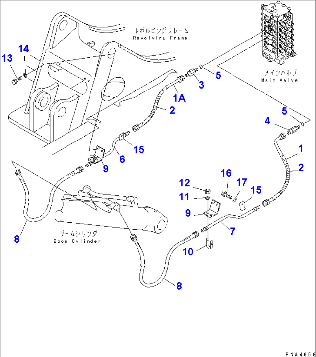 BOOM DRIFT LINE (FOR 2-PIECES BOOM) (1-ACTUATER ATTACHMENT)(#45001-58000)