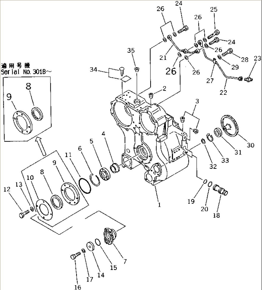 TORQUE CONVERTER (CASE AND PIPING)(#3001-)
