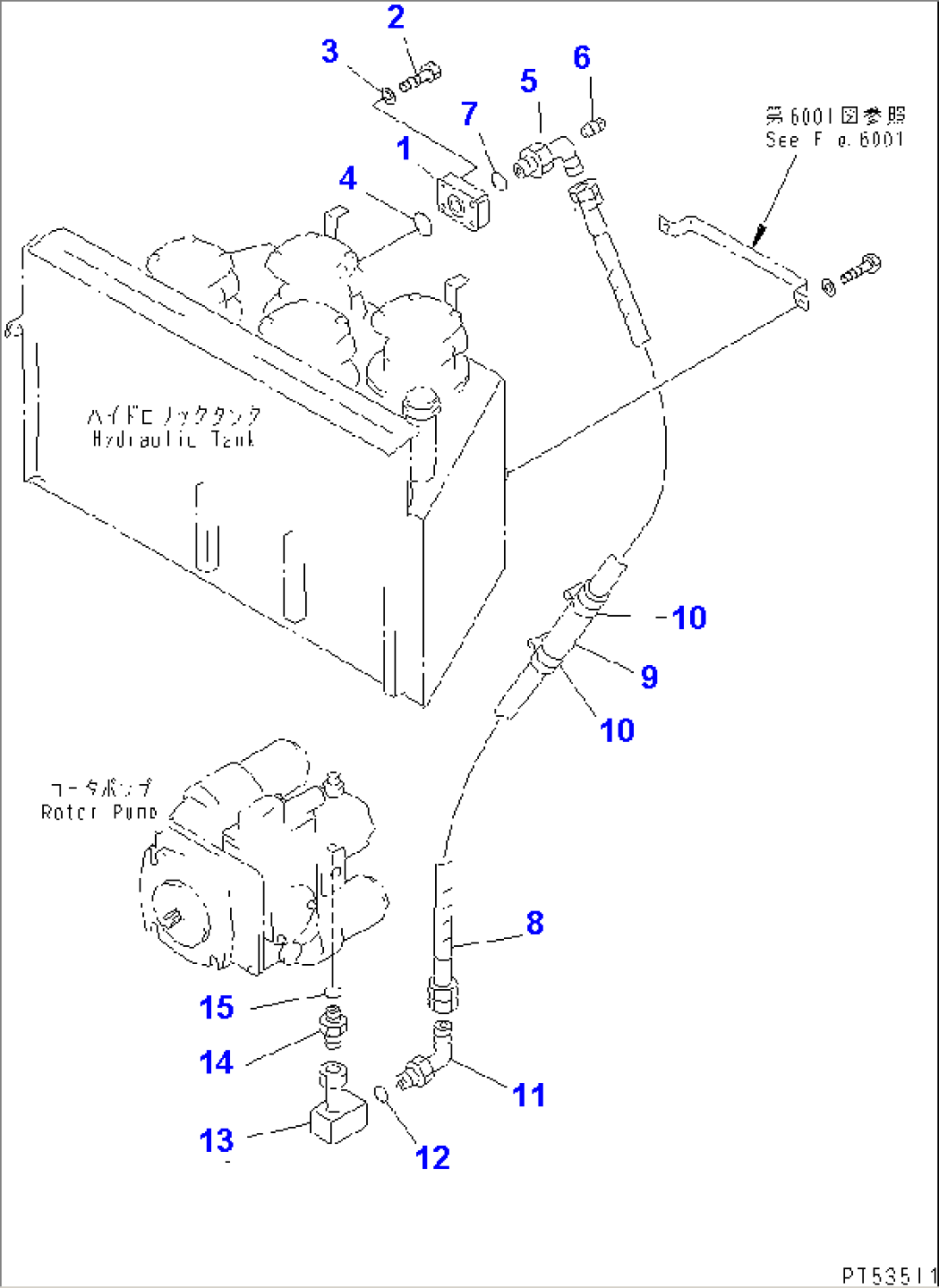 HYDRAULIC PIPING (ROTOR REVOLUTION MOTOR LINE) (1/6)