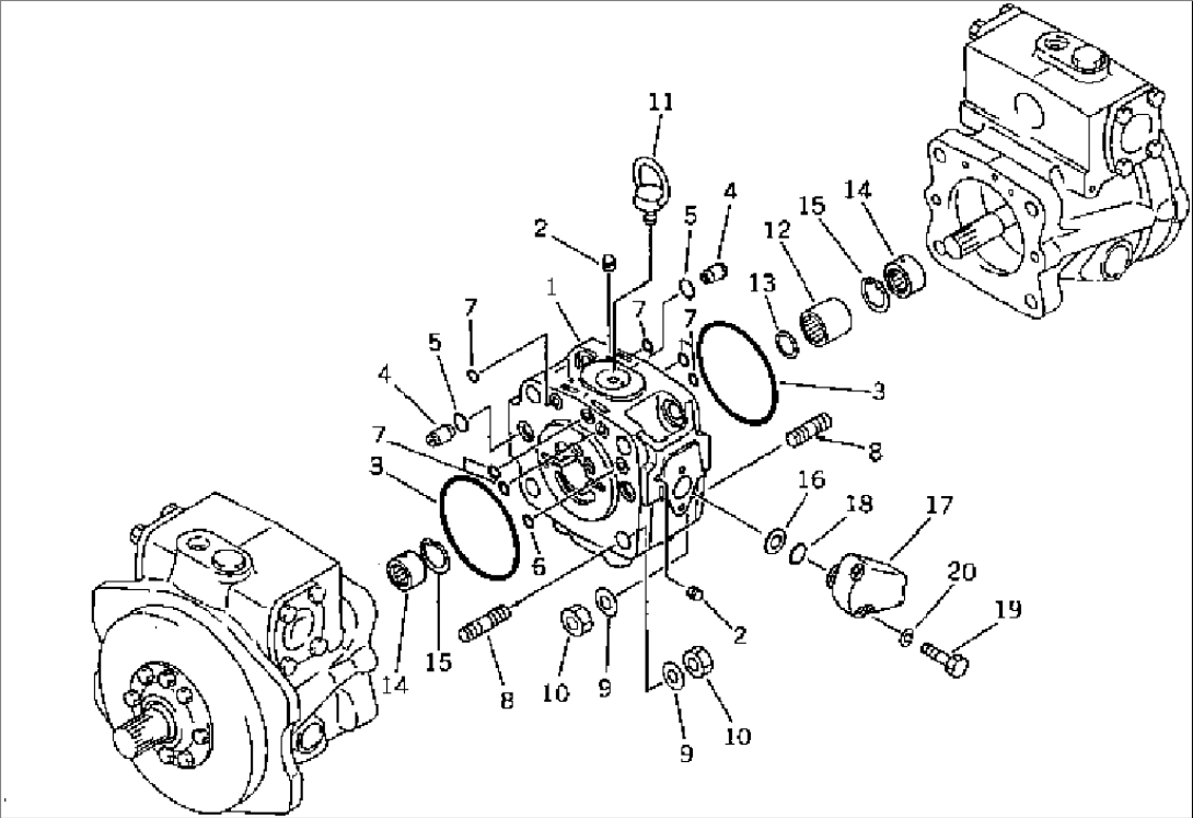 HYDRAULIC PUMP¤ END CAP (WITHOUT OLSS)(#1890-)