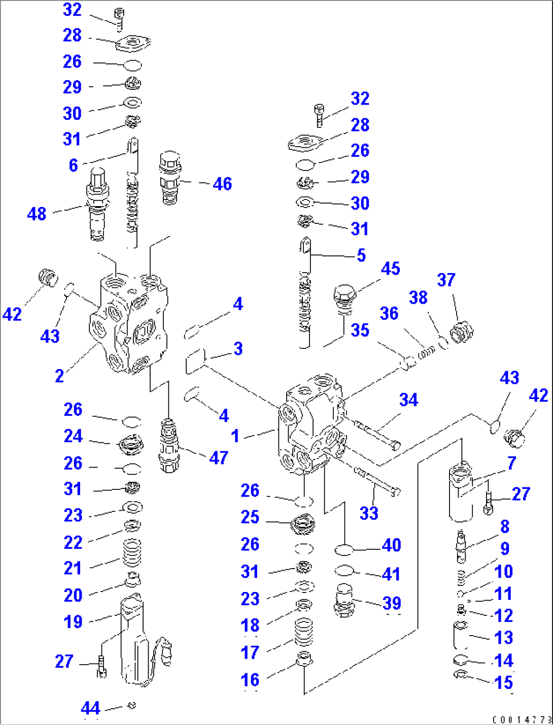 HYDRAULIC CONTROL VALVE (1/2) (FOR BUCKET POSITIONER)