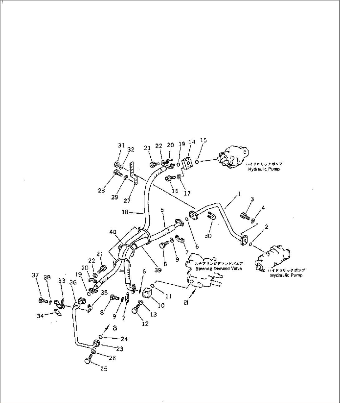 HYDRAULIC PIPING (PUMP TO VALVE 1/2)(#10001-19999)