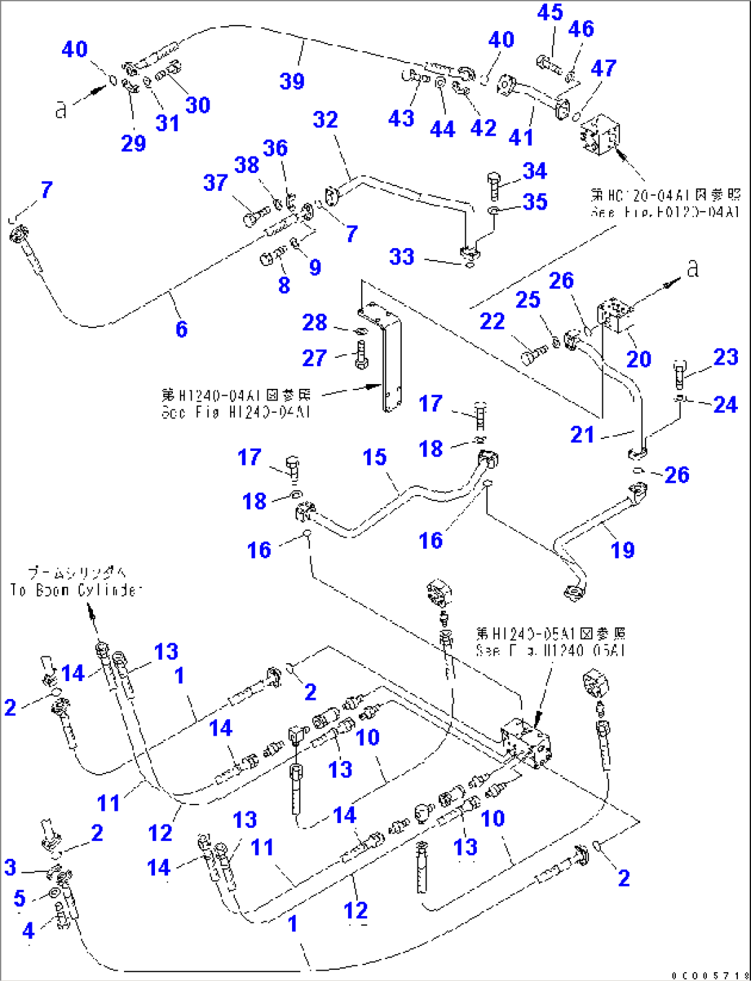 DRIFT PRIVENTIVE LINES (PILOT LINE) (REVOLVING FRAME SIDE) (1/2)