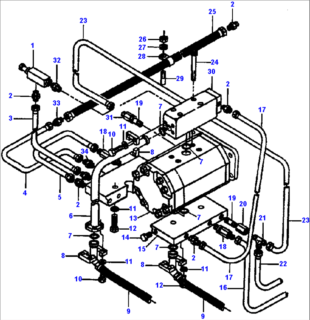 FIG. H0220-01A2 HYDRAULIC LINES - HOIST MOTOR - UPPER SECTION