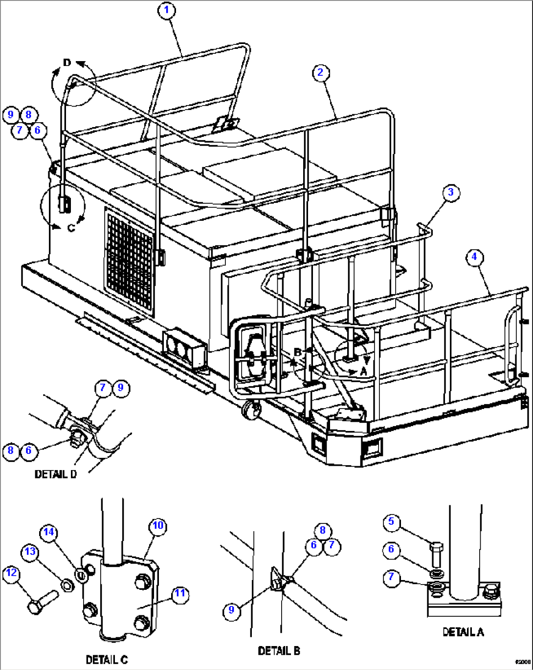 R.H. DECK HANDRAILS