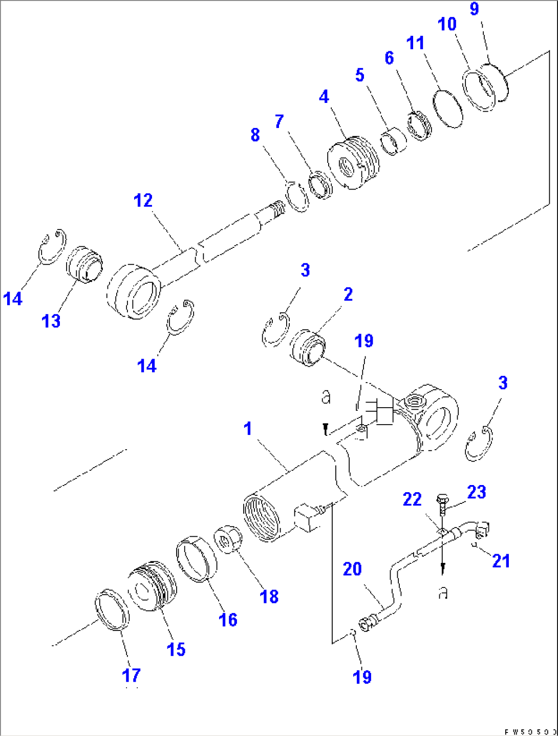 POWER TILT CYLINDER (INNER PARTS)(#51001-)