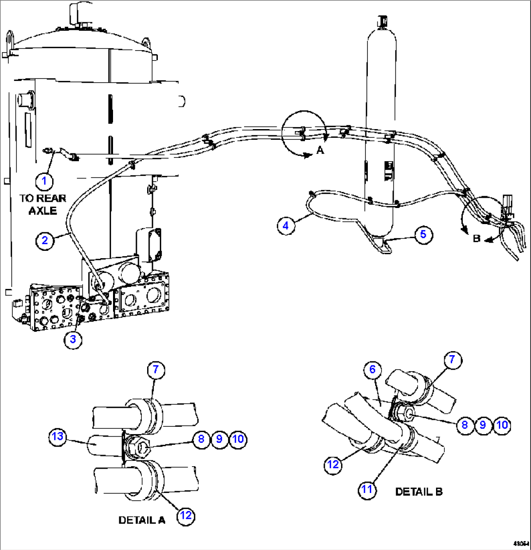 AUTOMATIC LUBRICATION - LH FRAME RAIL PIPING