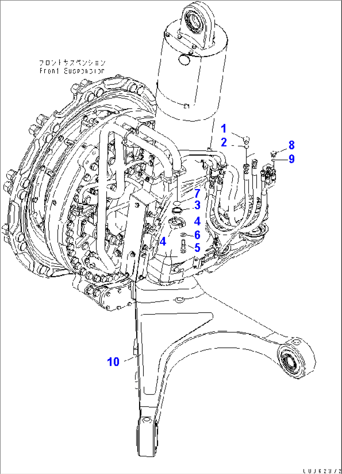 FRONT AXLE (R.H.) (TRANSPORT) (AUTO SUSPENSION)(#7003-)