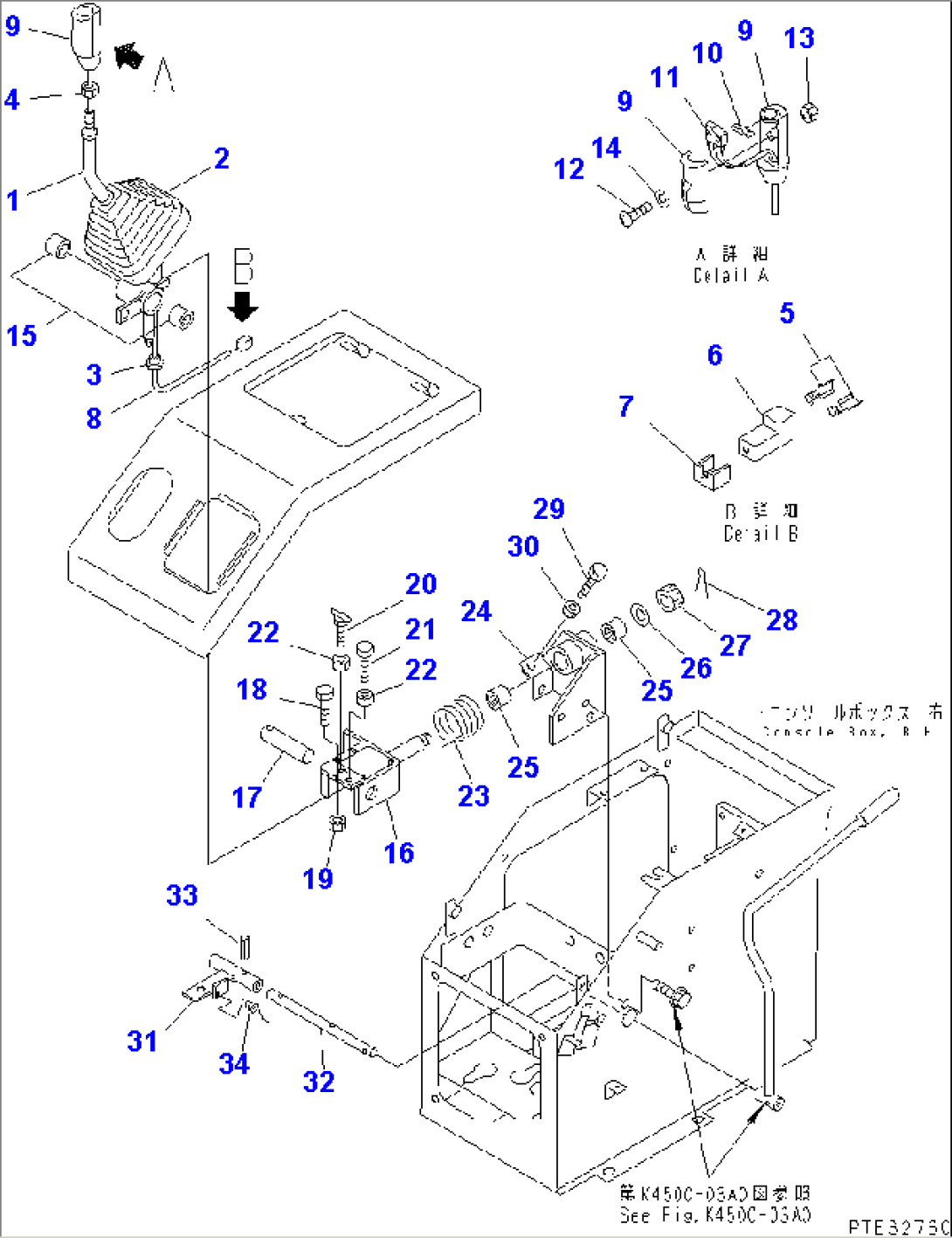 LOADER CONTROL (WORK EQUIPMENT CONTROL LEVER) (WITH 2 OR 3-SPOOL CONTROL VALVE)